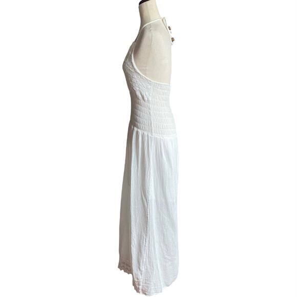 Seaspice Resort Wear Lace Halter Maxi Dress Womens L White Romantic Vacation - Picture 4 of 16